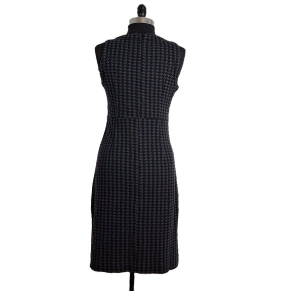 Banana Republic Sz 10 Houndstooth Soft Knit Sheath Bodycon Empire Dress - Picture 5 of 15